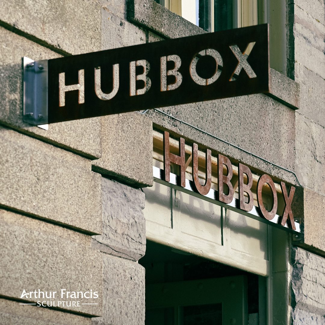 Corten Steel Signage – Hubbox