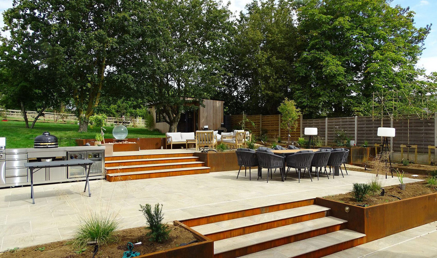 Bespoke Corten Steel Garden Features in Shangton