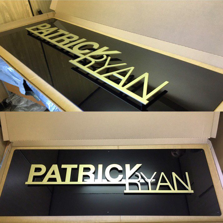 Patrick Ryan Laser Cut Signage