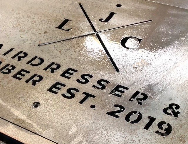 Corten Steel Signage – Lewis J Champion Hair