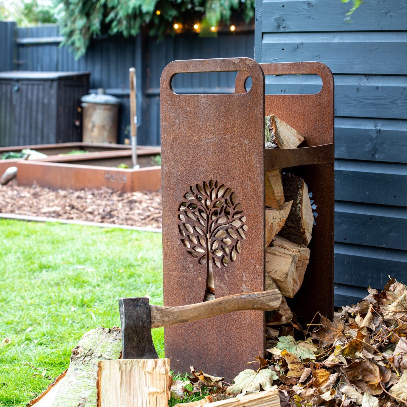 Oakham Log Stand - Arthur Francis Sculpture