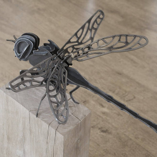 Oak Plinth Dragonfly - Arthur Francis Sculpture