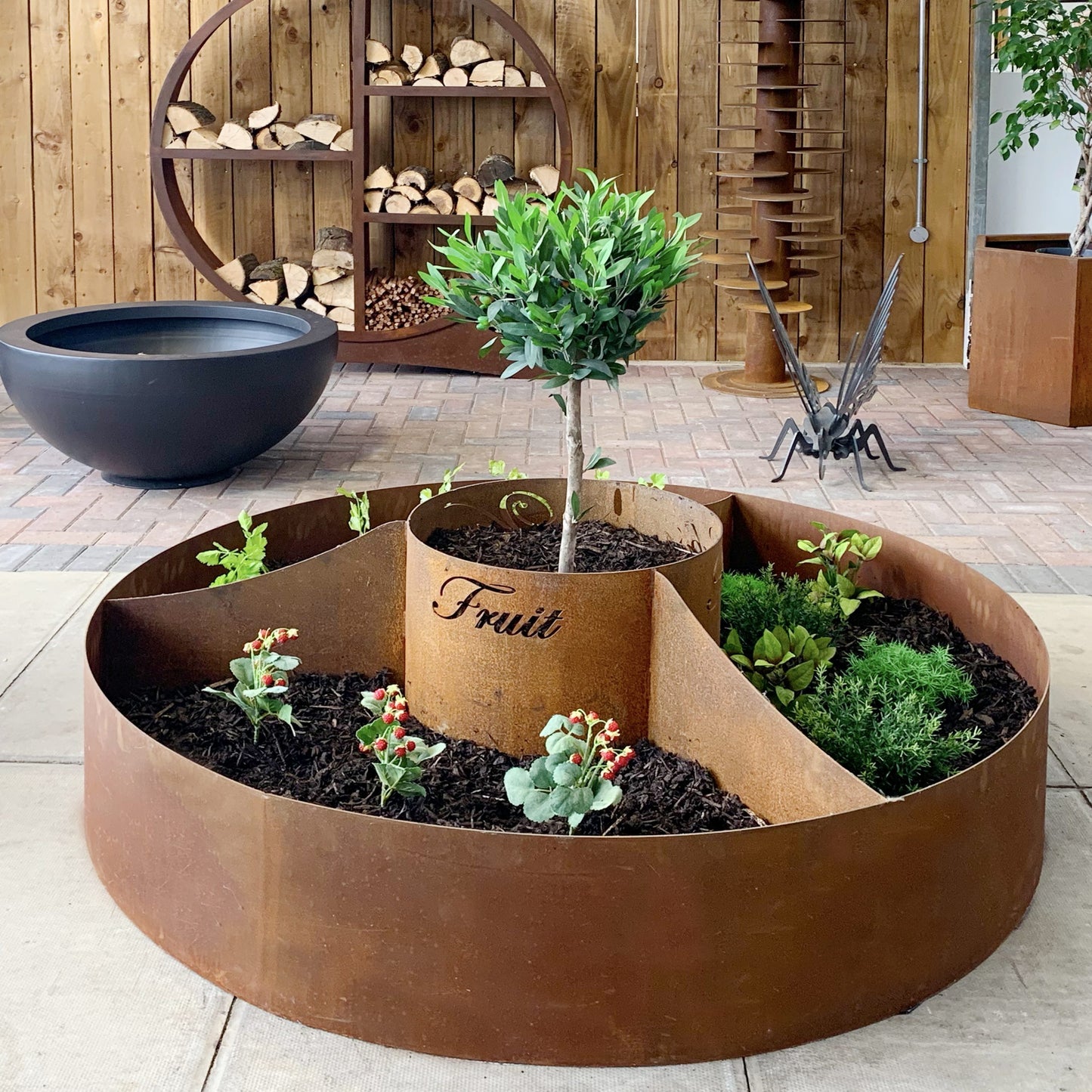 Circle of Life Corten Vegetable Planter - Arthur Francis Sculpture
