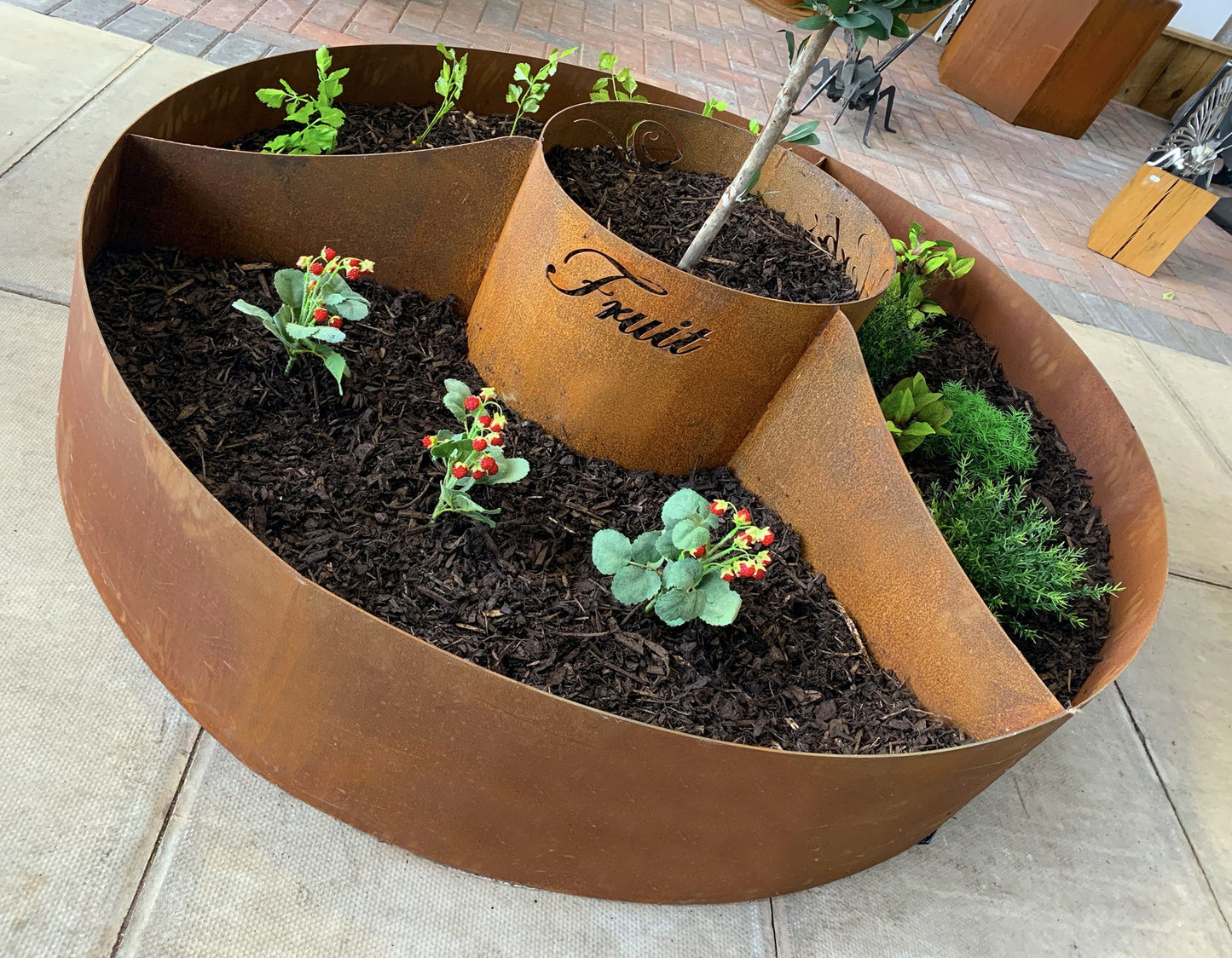 Circle of Life Corten Vegetable Planter - Arthur Francis Sculpture