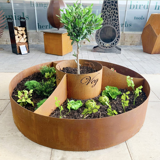 Circle of Life Corten Vegetable Planter - Arthur Francis Sculpture