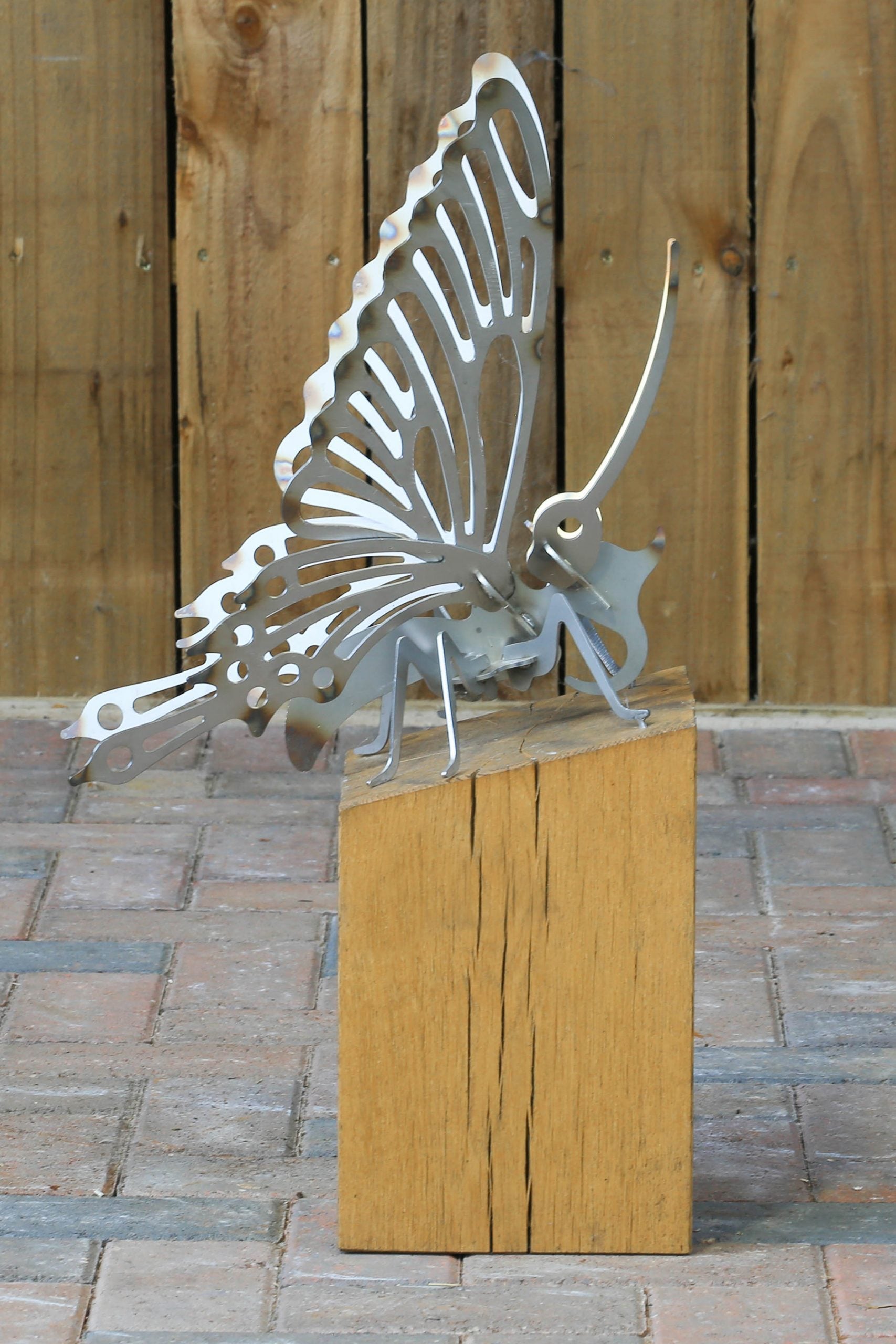 Oak Plinth Butterfly - Arthur Francis Sculpture