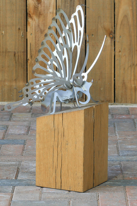 Oak Plinth Butterfly - Arthur Francis Sculpture