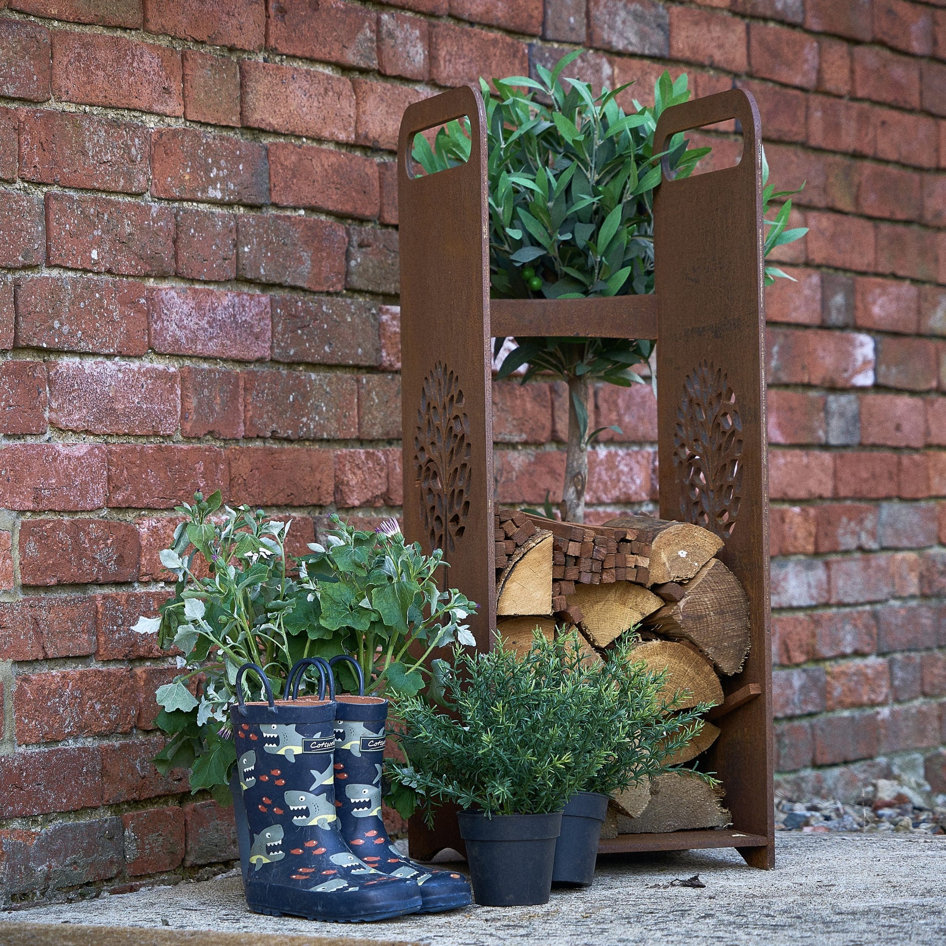 Oakham Log Stand - Arthur Francis Sculpture