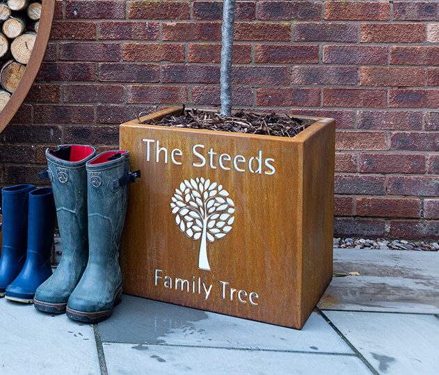 Personalised Rockingham Cube Planter - Arthur Francis Sculpture
